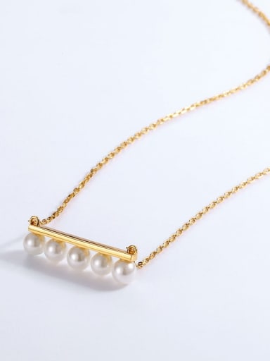 925 Silver With Gold Plated Synthetic pearl Necklaces