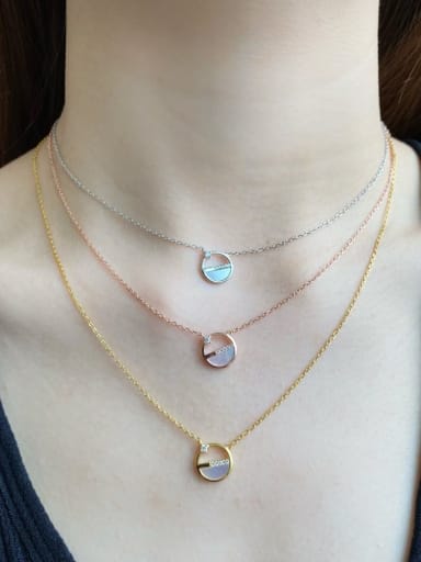 925 Sterling Silver With 18k Gold Plated Delicate Geometric Necklaces