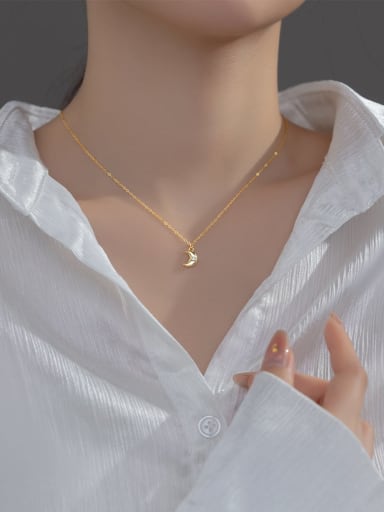 925 Sterling Silver With 18k Gold Plated Delicate Moon Necklaces