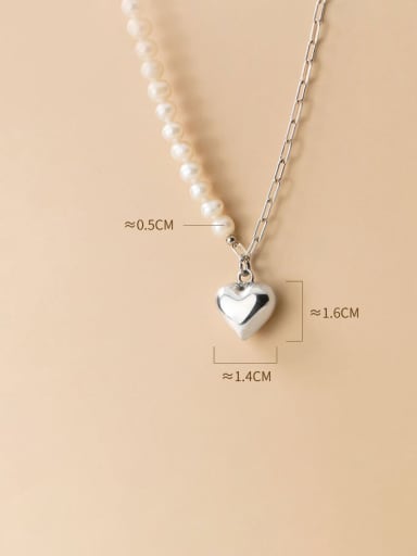 925 Sterling Silver With Personalized Freshwater Pearl Heart Party Necklaces