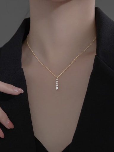 925 Sterling Silver With 18k Gold Plated Delicate Geometric Necklaces