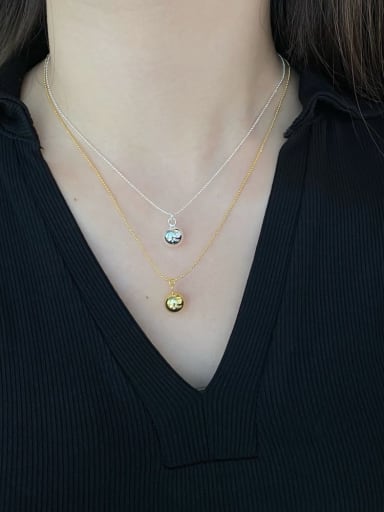 925 Sterling Silver With 18k Gold Plated Simplistic Ball Necklaces