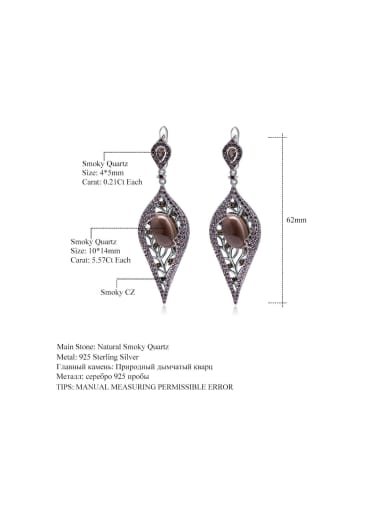 925 Sterling Silver With  Leaves Drop Earrings