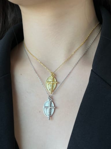 925 Sterling Silver With 18k Gold Plated Vintage Cross Necklaces