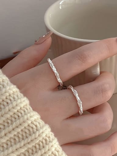 925 Sterling Silver With Geometric Band Rings