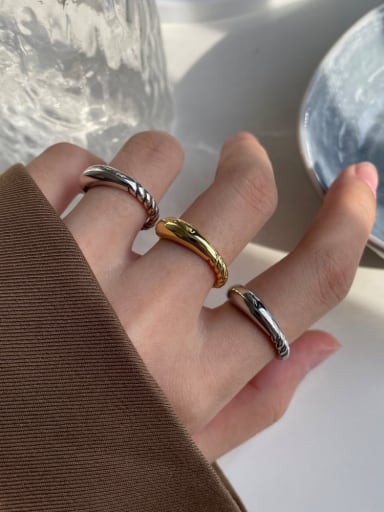 925 Sterling Silver With 18k Gold Plated Personalized Geometric Band Rings