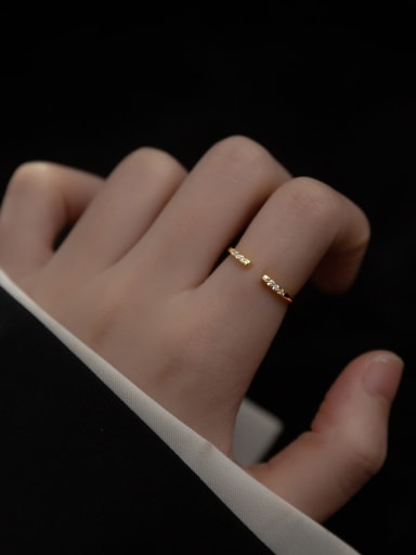 925 Sterling Silver With 18k Gold Plated Delicate Geometric Band Rings