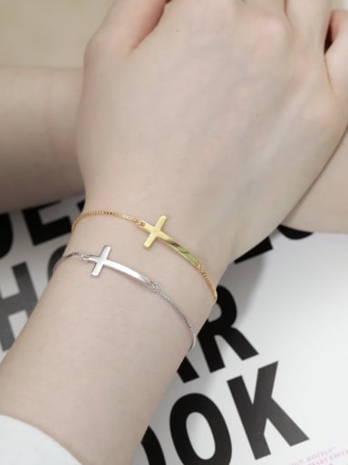 925 Sterling Silver With 18k Gold Plated Luxury Cross Bracelets