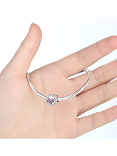 925 silver cute heart charm