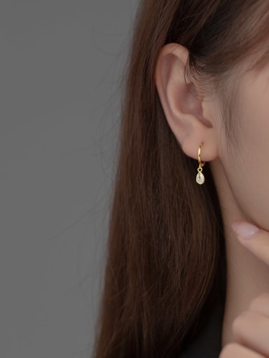 925 Sterling Silver With 18k Gold Plated Delicate Water Drop Earrings