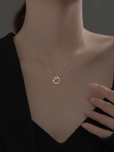 925 Sterling Silver With Rose Gold Plated Delicate Leaf Necklaces