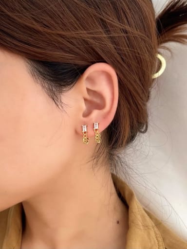 925 Sterling Silver With 18k Gold Plated Delicate Geometric Threader Earrings