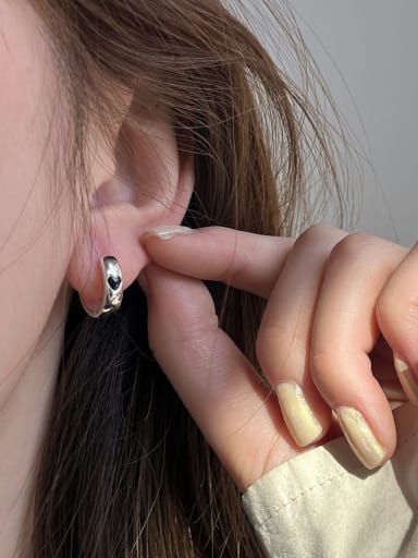 925 Sterling Silver With Enamel Geometric Earrings