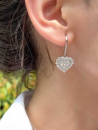 925 Sterling Silver With 18k Gold Plated Delicate Heart Drop Earrings