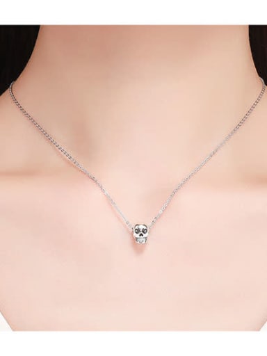 925 silver cute skull charm