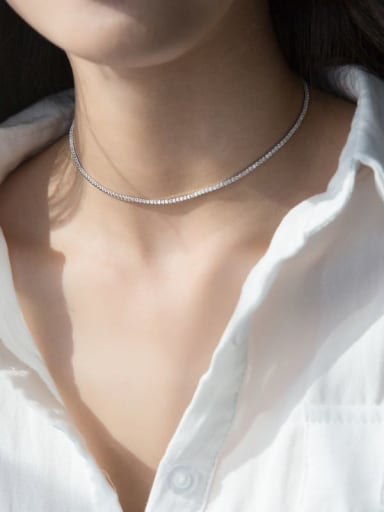 925 Sterling Silver With Delicate Chain Party Necklaces