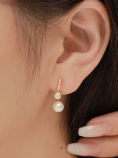 925 Sterling Silver With 18k Gold Plated Delicate Ball Stud Earrings