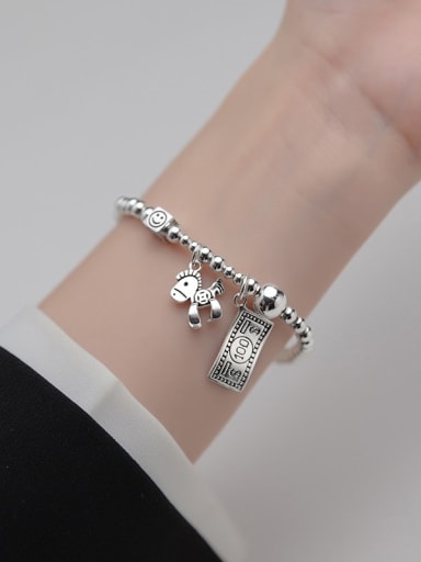 925 Sterling Silver With Antique Silver Plated Personalized Geometric Bracelets