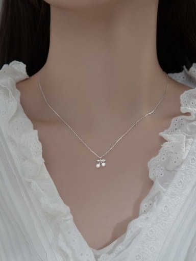 925 Sterling Silver With White Gold Plated Delicate Friut Birthday Necklaces