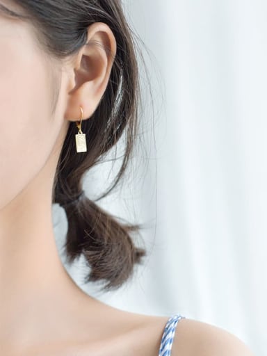 925 Sterling Silver With 18k Gold Plated Simplistic Geometric Stud Earrings