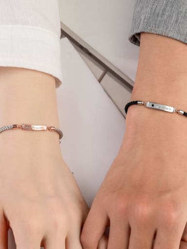 925 Sterling Silver With Braided couple weave Bracelets
