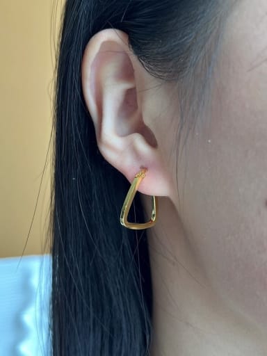 925 Sterling Silver With 18k Gold Plated Simplistic Geometric Hoop Earrings