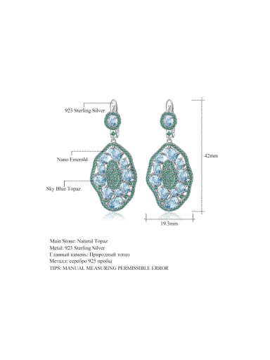 925 Sterling Silver With White Gold Plated Luxury Leaf Drop Earrings