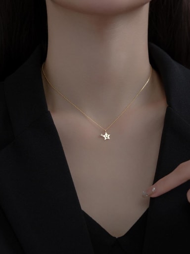 925 Sterling Silver With 18k Gold Plated Delicate Star Necklaces