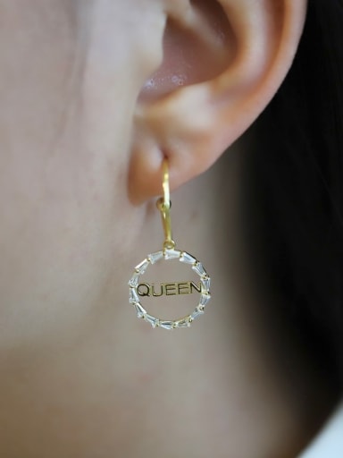 925 Sterling Silver With 18k Gold Plated Delicate Round Drop Earrings