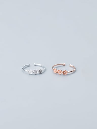 925 Sterling Silver With Rose Gold Plated Delicate Flower Rings