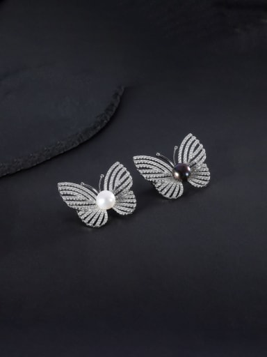 925 Sterling Silver With White Gold Plated Personalized Butterfly Brooches