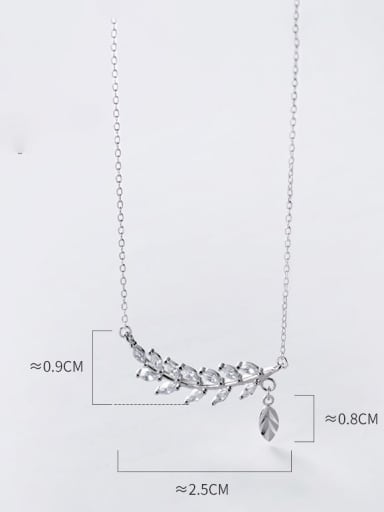 925 Sterling Silver With White Gold Plated Delicate Leaf Necklaces