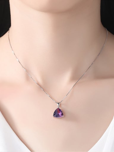 925 Sterling Silver With mystic topaz Triangle Necklace