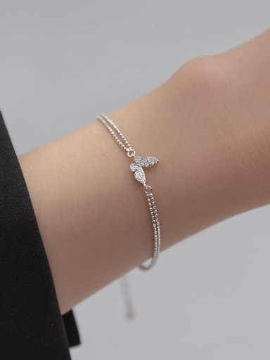 925 Sterling Silver With Cubic Zirconia Butterfly Bracelets