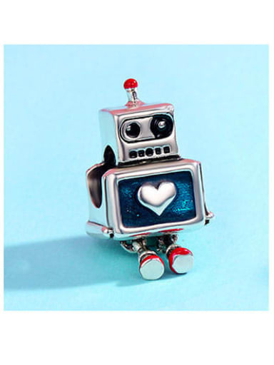 925 silver cute robotic charm
