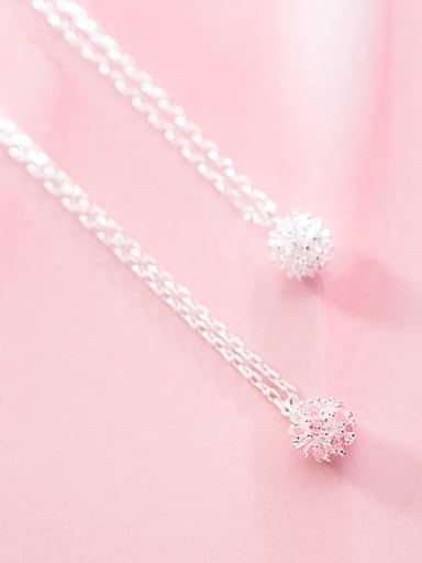 925 Sterling Silver With Cubic Zirconia Ball Necklaces