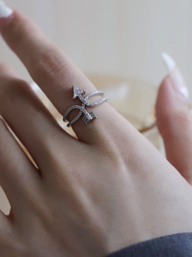 925 Sterling Silver With White Gold Plated Delicate Cupid's Arrow Wedding Engagement Rings