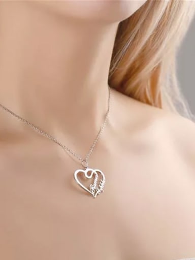 Customize Overlapping Heart Two Name Necklace