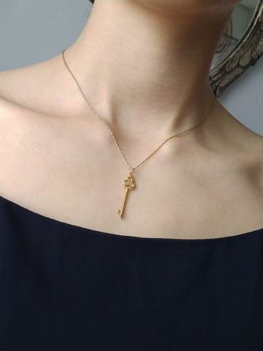 Sterling Silver classic key gold necklace