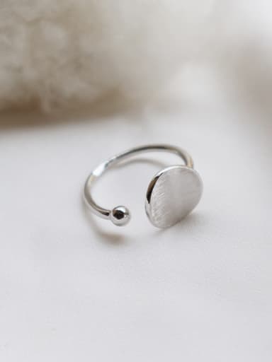 Sterling silver brushed love free size ring