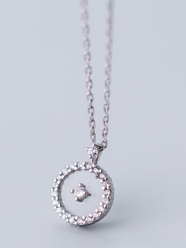 925 Sterling Silver Delicate Round Cubic Zirconia Necklaces