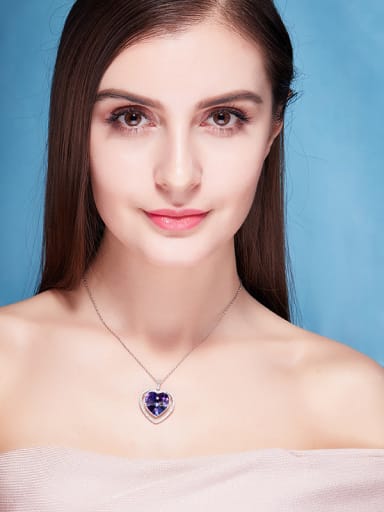 Purple Heart-shaped Necklace