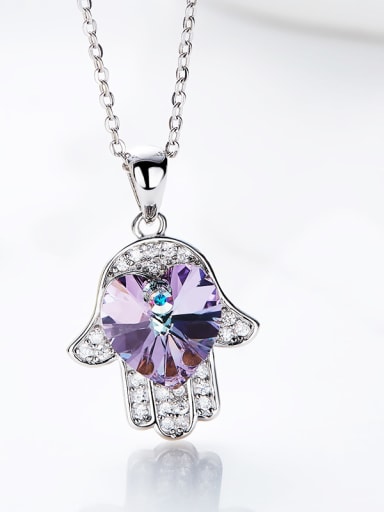 Fashion Little God's Hand Swarovski Crystals 925 Silver Pendant