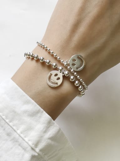 Sterling silver smiling face  transfer beads  bracelet