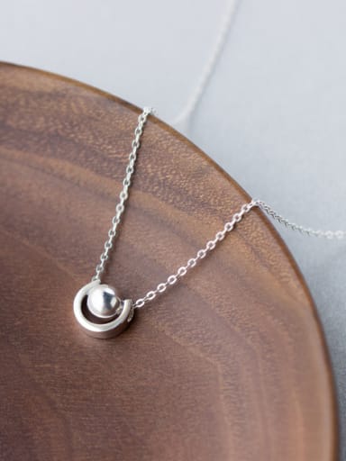 S925 Silver Light Bead Semicircle  Clavicle Necklace