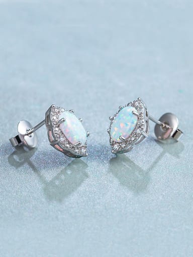 2018 Round Opal Stone stud Earring