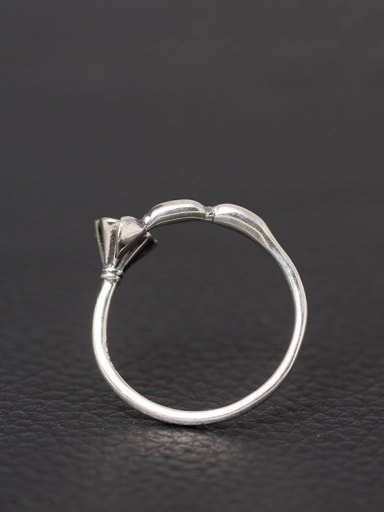 Retro Style Silver Lotus Root Open Ring