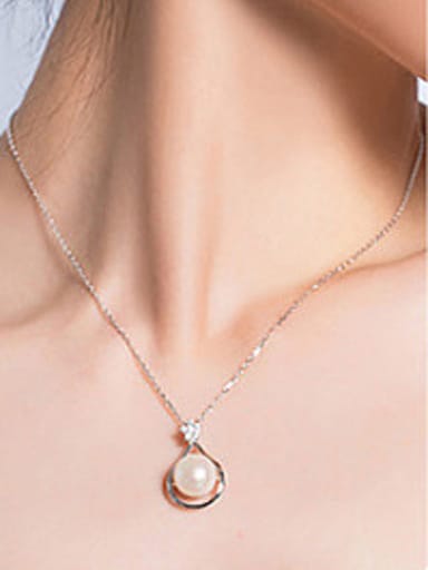 Freshwater Pearl Flower Water Drop shaped Necklace