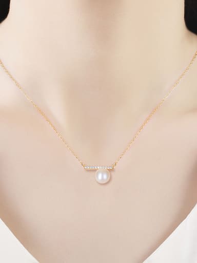 Gold Plated Pearl Necklace