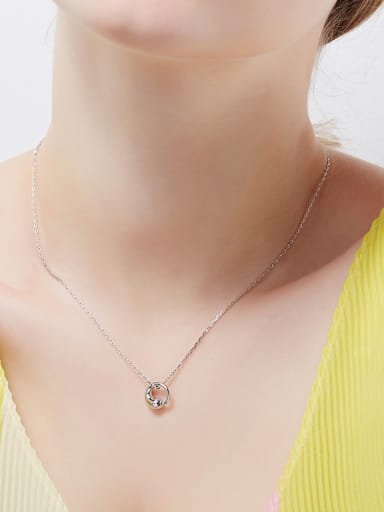 Simple Hollow Pendant 925 Silver Necklace